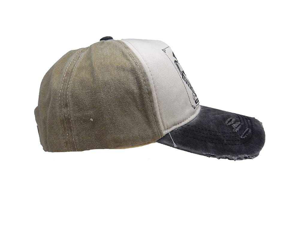 LONGTEN Vintage denim cap with frayed edge finish