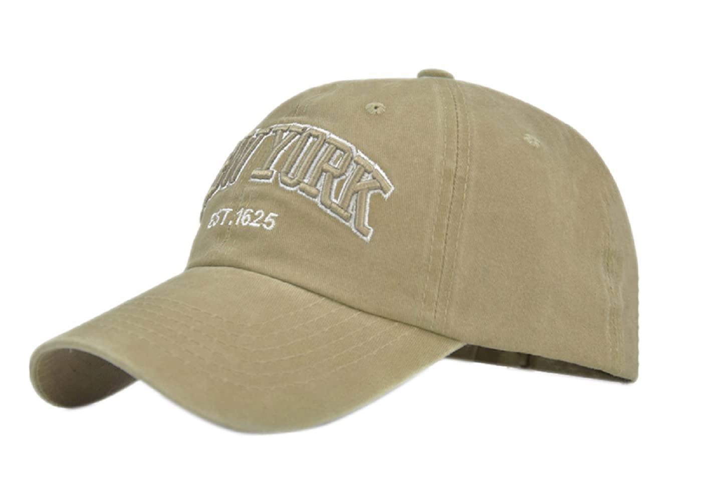 LONGTEN Vintage Denim Cap front view shows breathable cotton sun protection