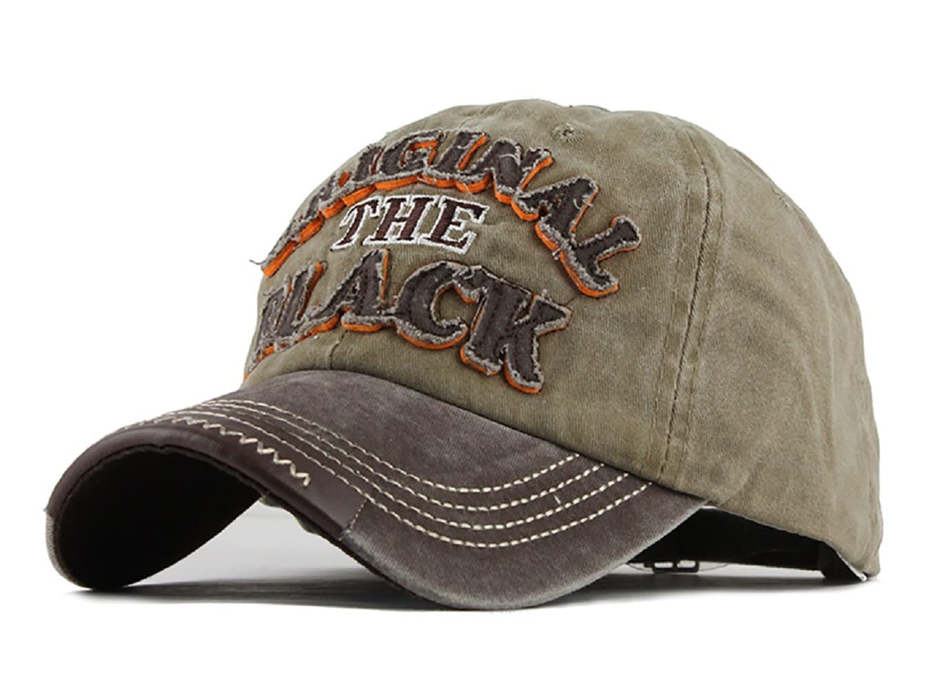 LONGTEN vintage washed denim cap front view; retro style and sun protection.