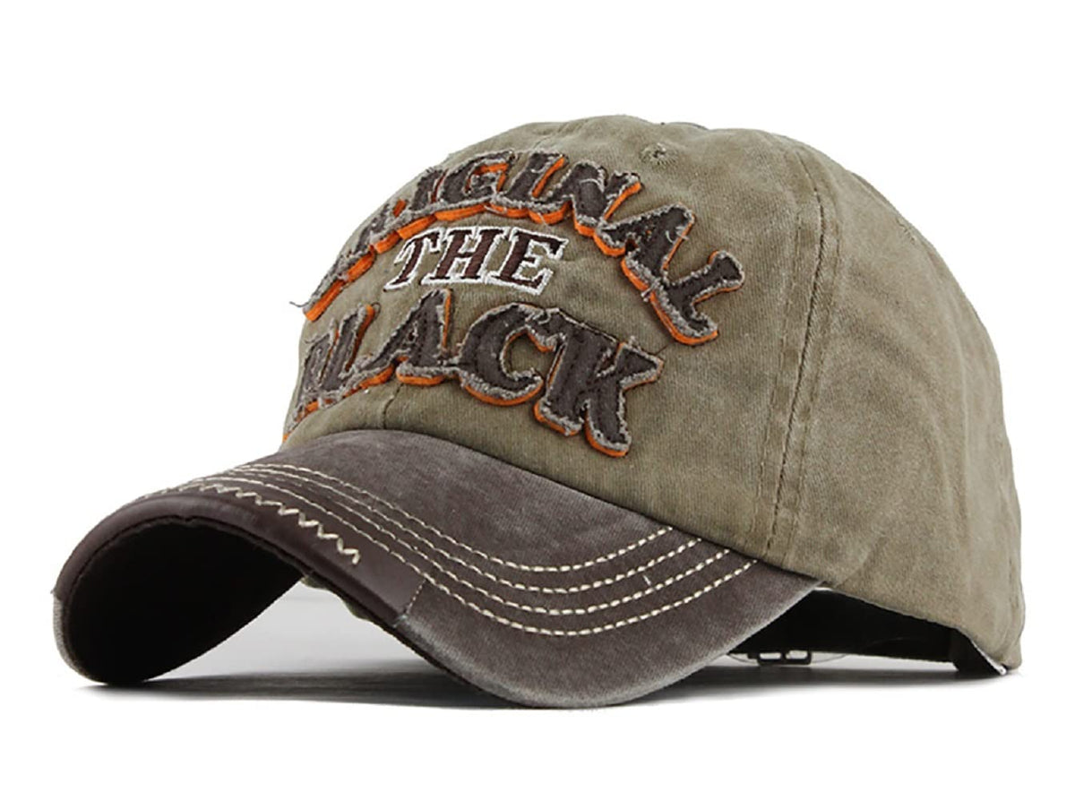 LONGTEN vintage washed denim cap front view; retro style and sun protection.