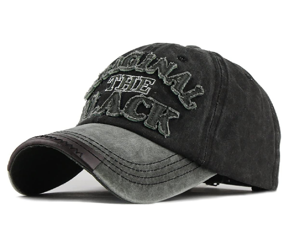 LONGTEN Vintage Washed Denim Cap front view with sun protection