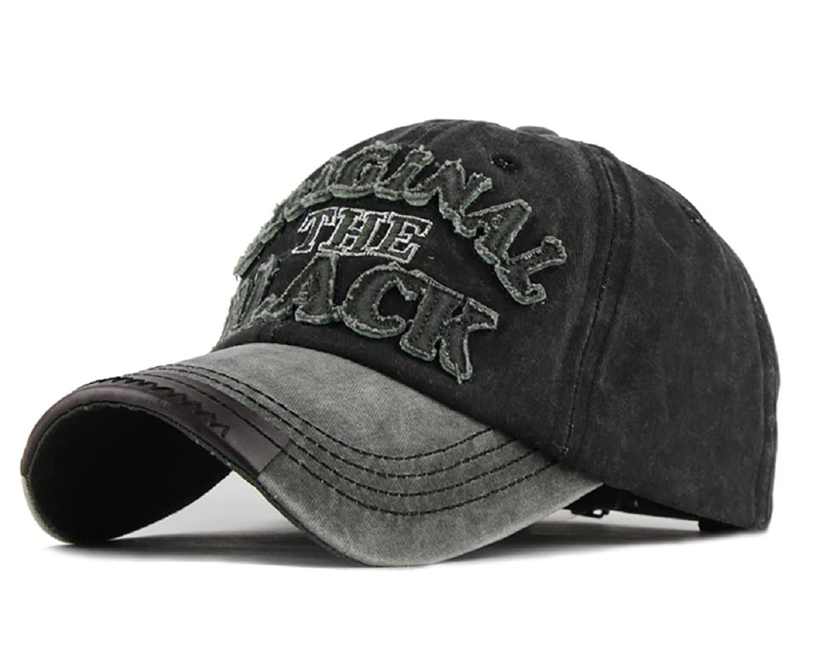 LONGTEN Vintage Washed Denim Cap front view with sun protection