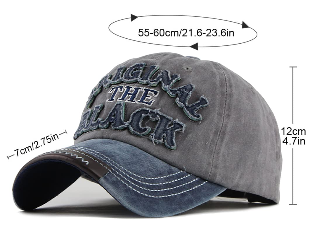 LONGTEN Denim cap embroidery detail highlights classic, durable stitching.