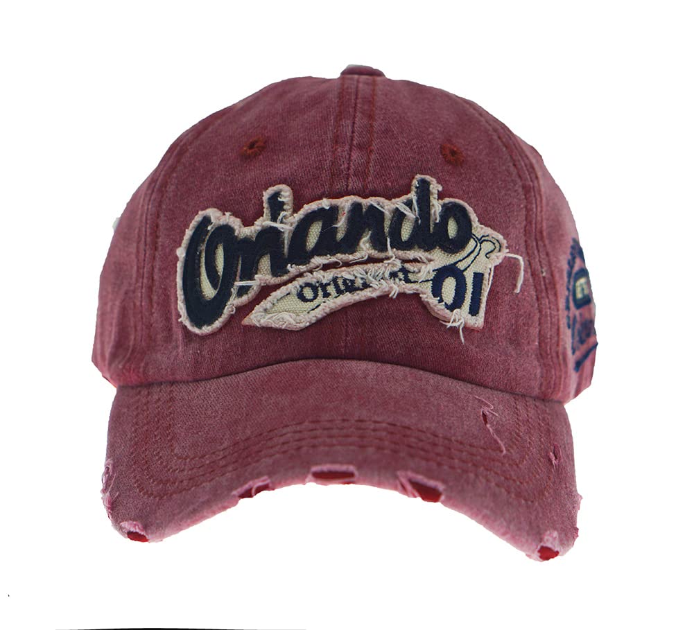 LONGTEN washed denim cap front view shows double layer front and casual flair