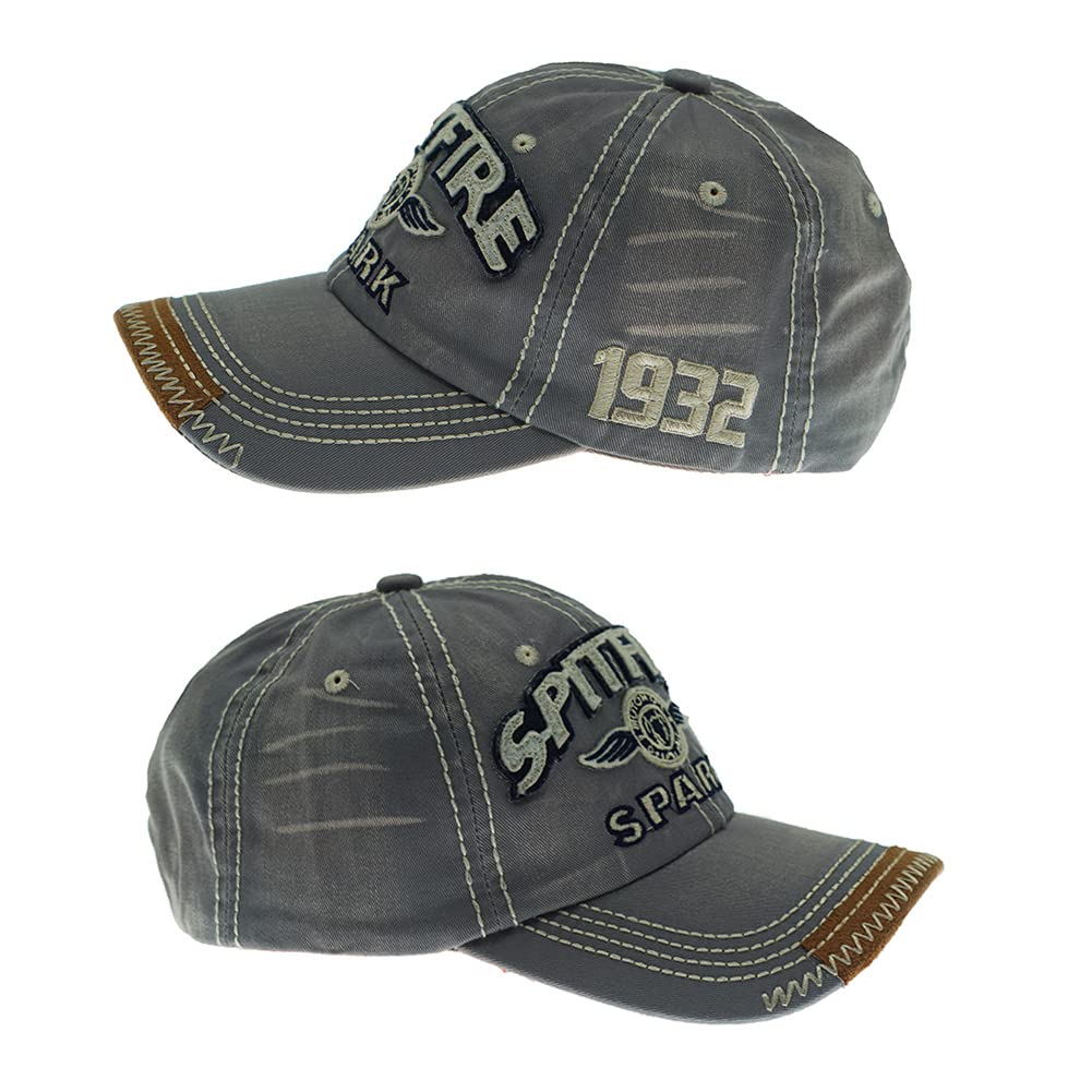 LONGTEN washed denim cap visor measures 7 cm for sun shading
