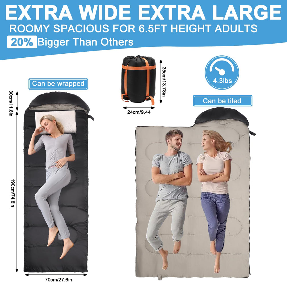 Longzhuo heated sleeping bag with heat zones for shoulders, back, hips, and feet.