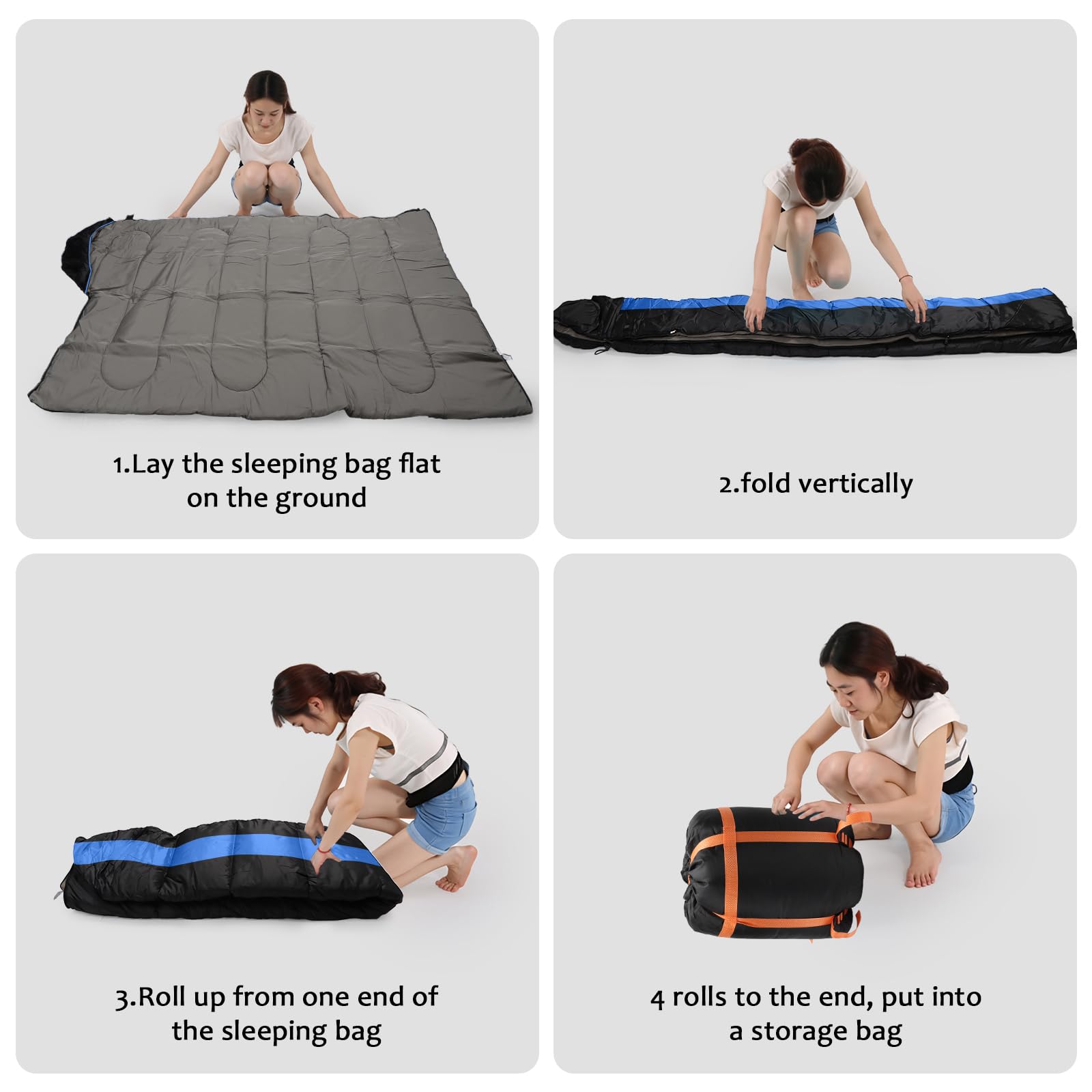 Longzhuo sleeping bag lightweight design 4.6 lbs for easy packing.