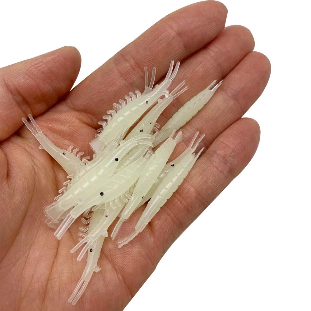 Lonkiktik luminous shrimp lure glowing silicone bait to attract fish