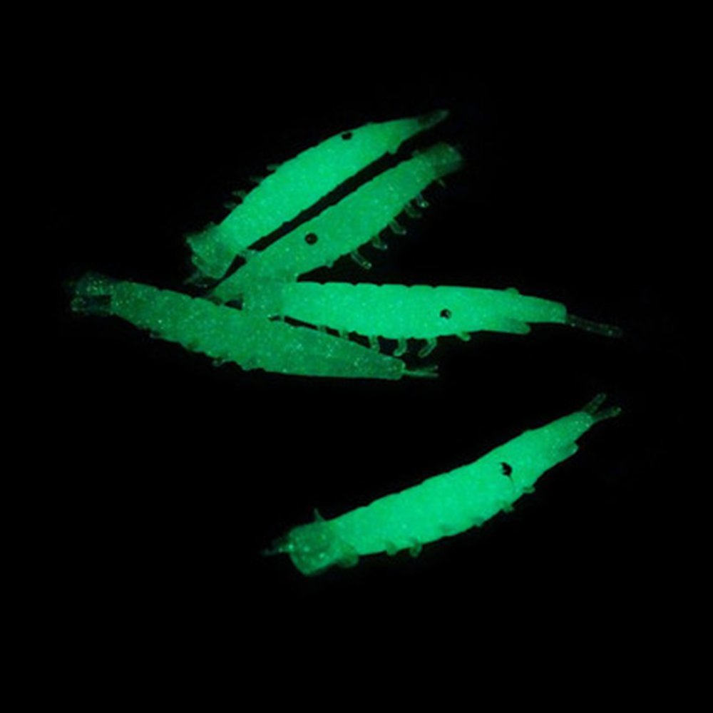 Lonkiktik luminous silicone shrimp lure glows in low light