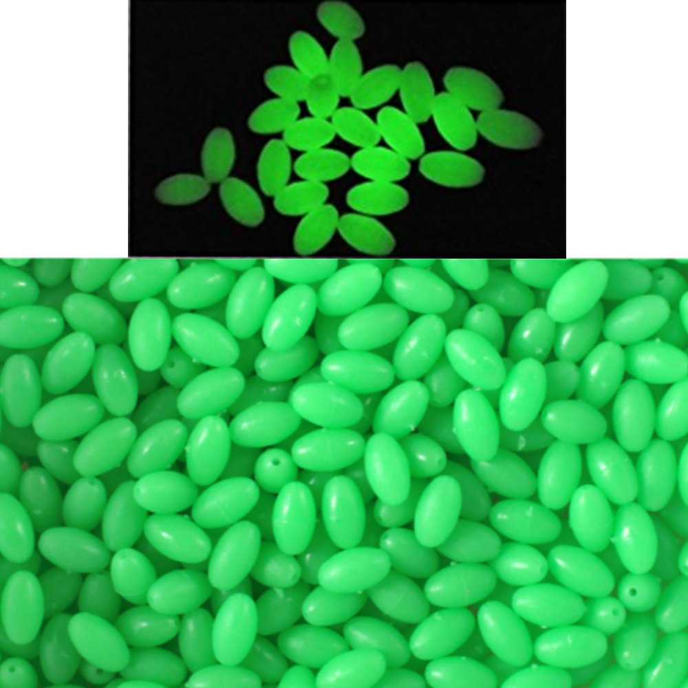 Lonkiktik 3x4mm green luminous oval beads glow at night to attract fish