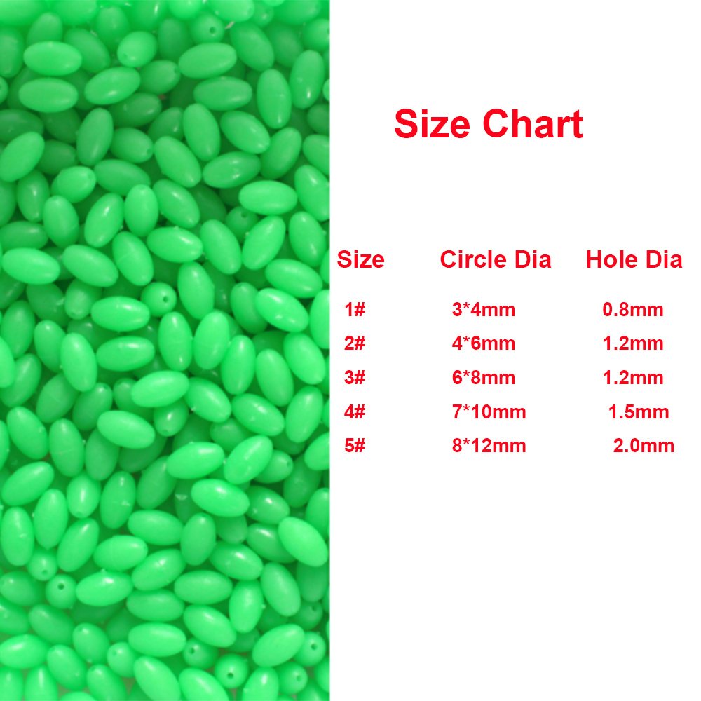 Lonkiktik 4x6mm green luminous beads boost visibility on deep water