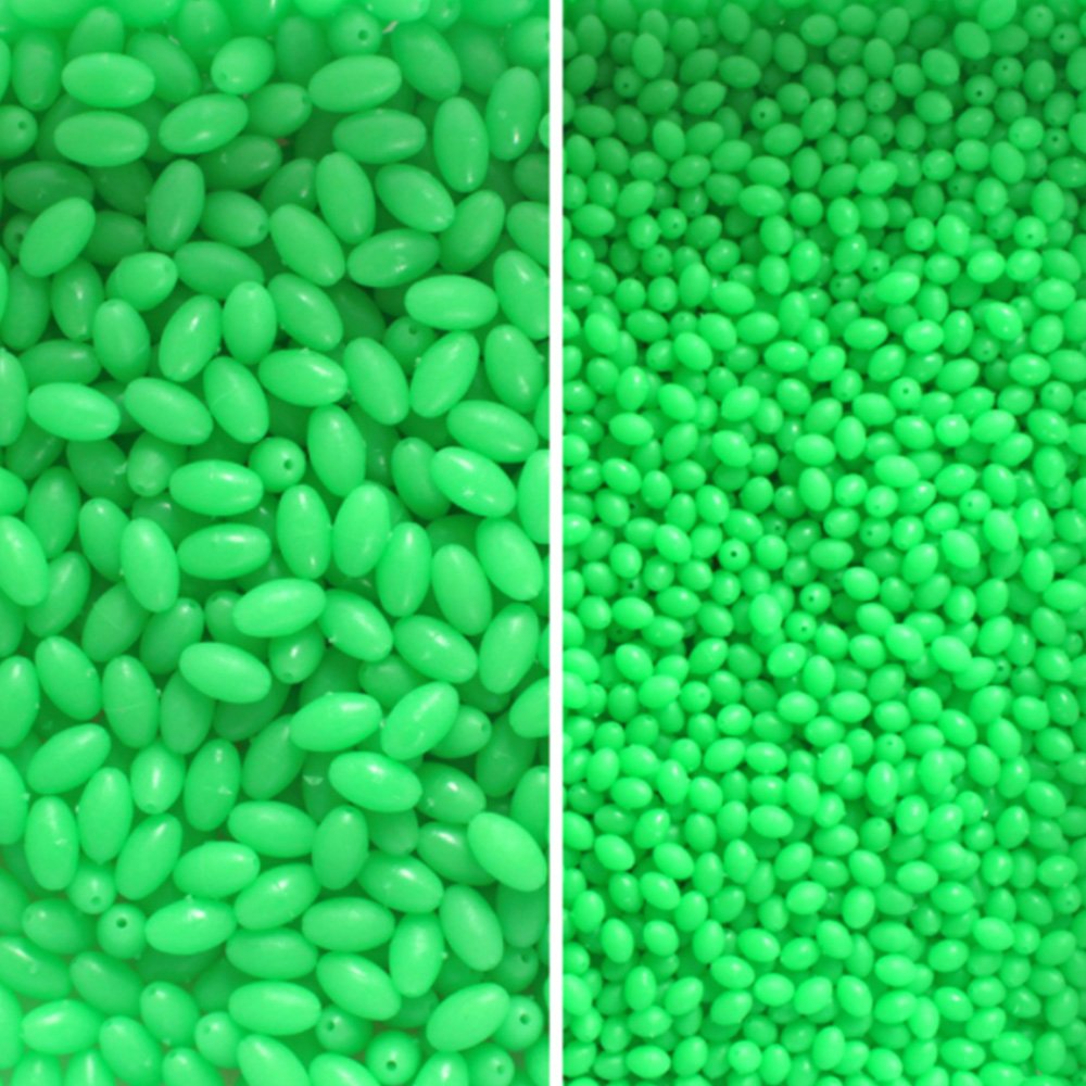 Lonkiktik 8x12mm green glow beads optimize bait presentation underwater