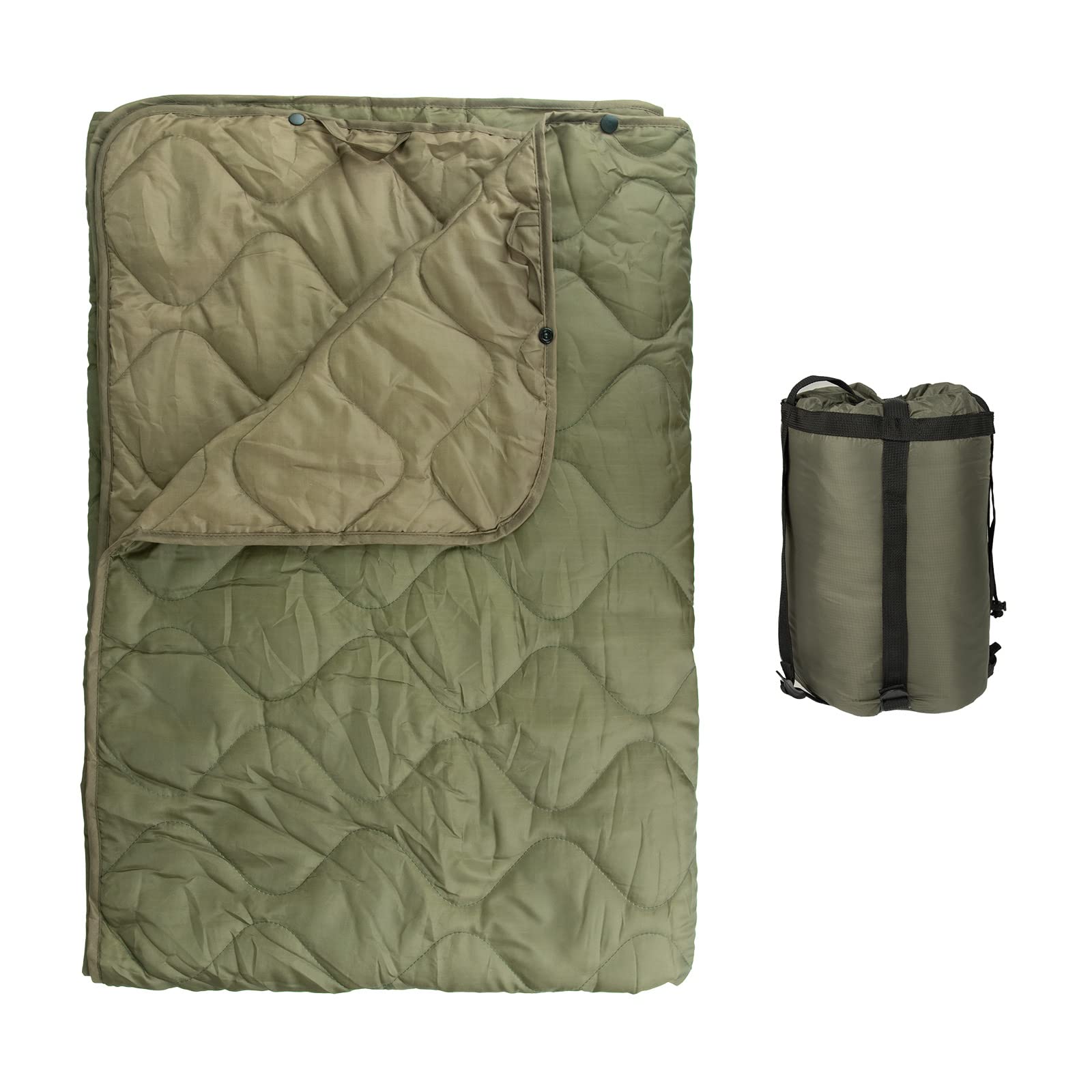 LOOGU camo blanket waterproof poncho liner ready for camping in wet weather.