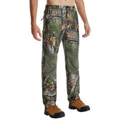 LOOGU camo hunting pants ripstop fabric closeup shows durable, quiet wear.