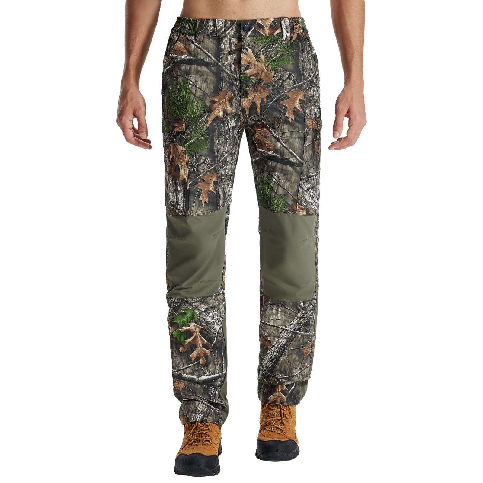 LOOGU camo hunting pants UV protection helps shield from sun during day hunts.