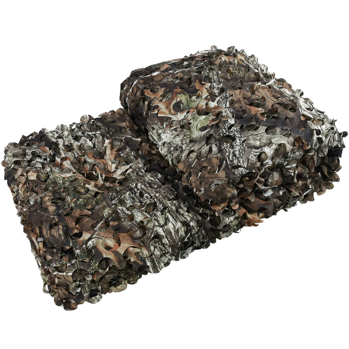 LOOGU camo netting 10x10ft close-up shows 3D leaf texture for natural concealment.