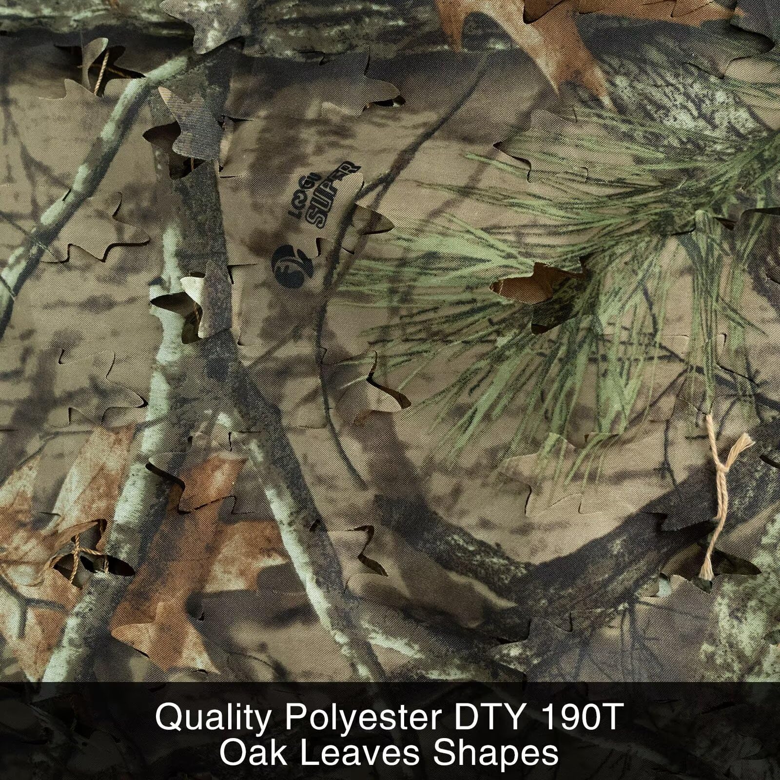 LOOGU camo netting 3D leaf detail texture blends with woodland scenery