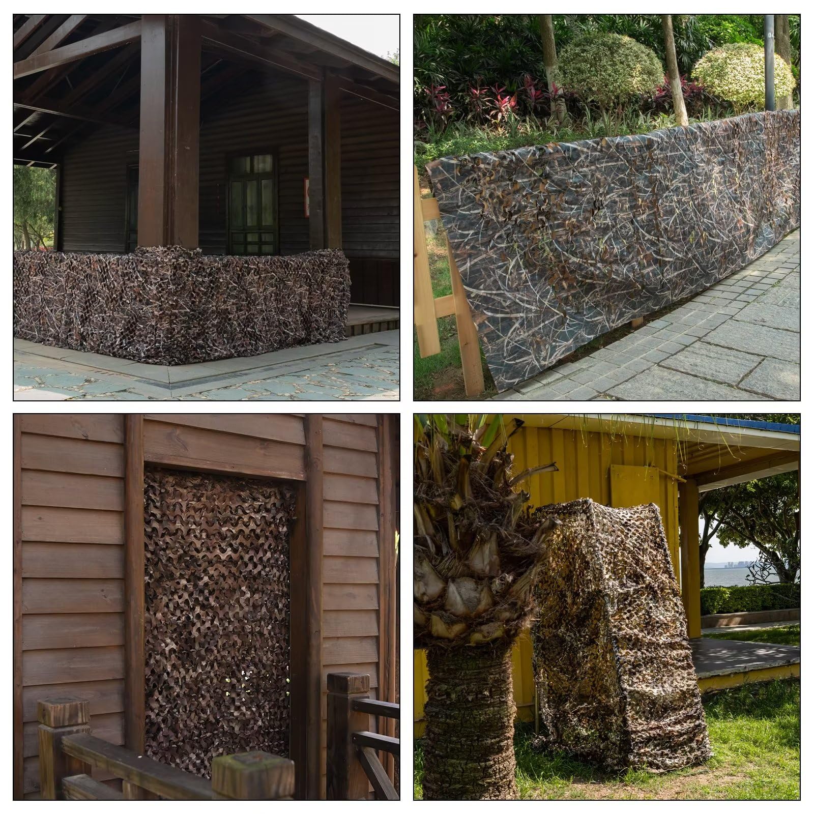 LOOGU Camo Netting camping-decor-use showcases decorative yet functional concealment around tents or shelters