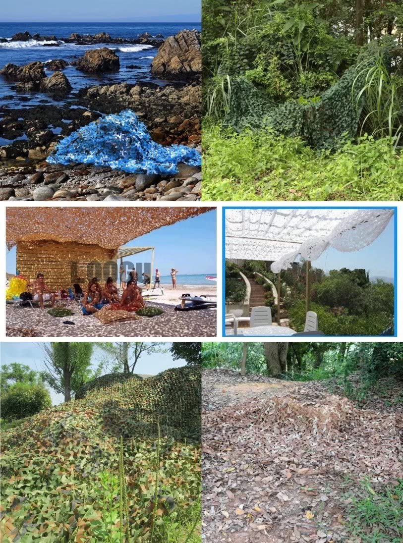 LOOGU camo netting is easy to cut and connect with ties for quick setup.