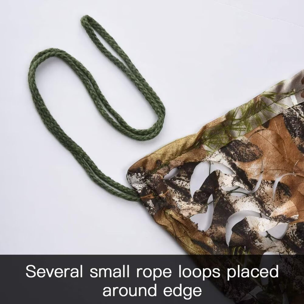 LOOGU camo netting edge banding improves durability during rugged field use