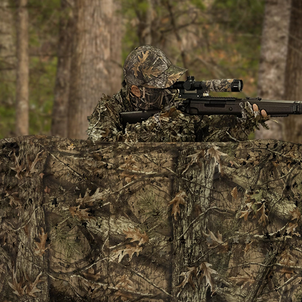 LOOGU camo netting edge binding closeup demonstrates durable reinforcement for rugged use.