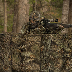 LOOGU camo netting edge binding closeup demonstrates durable reinforcement for rugged use.