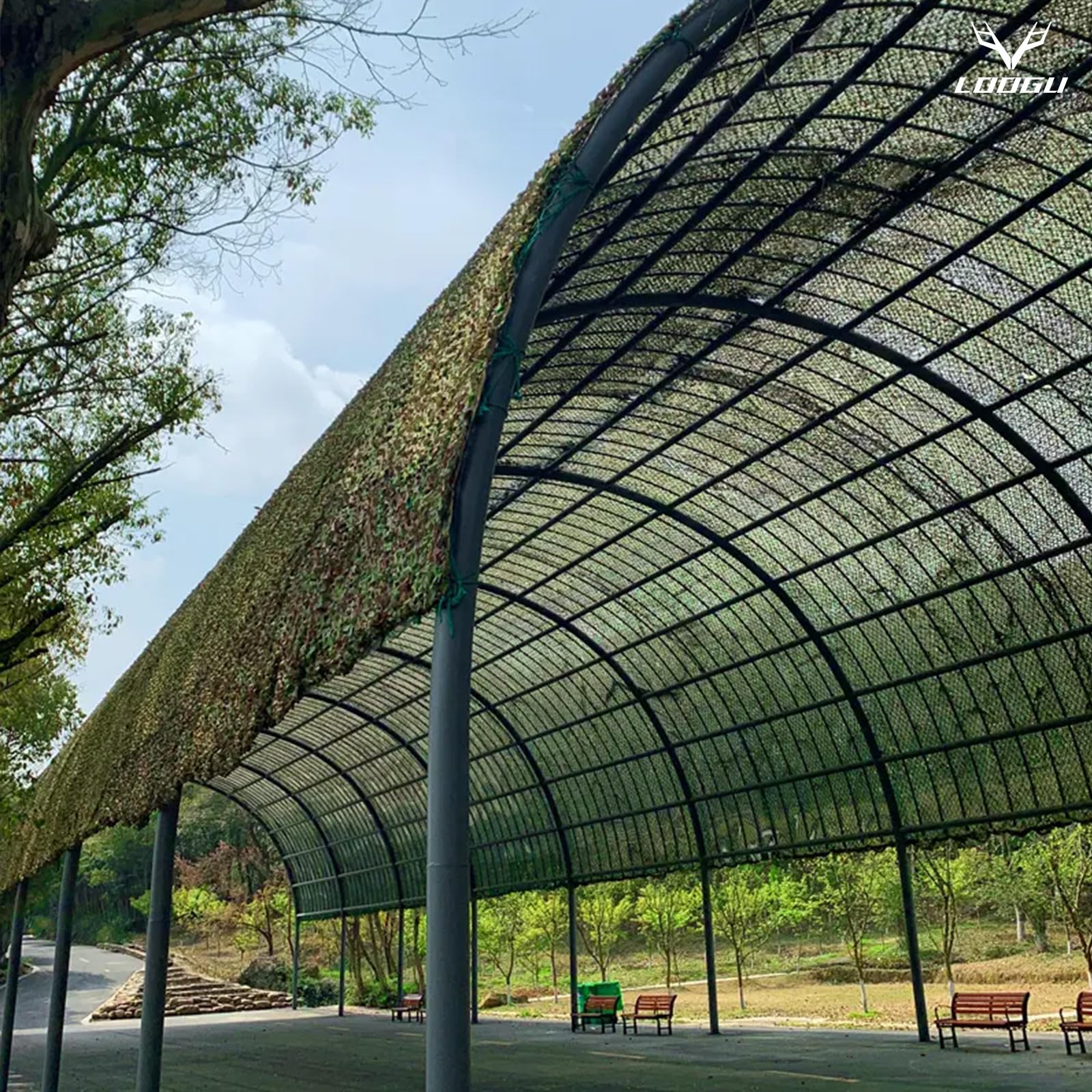 LOOGU camo netting edge-binding-closeup shows durable border for rugged use.