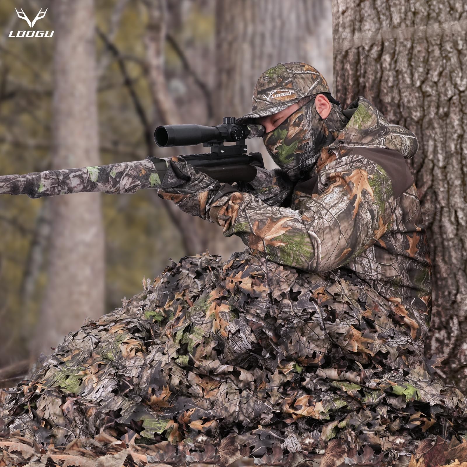 LOOGU camo netting film set backdrop option