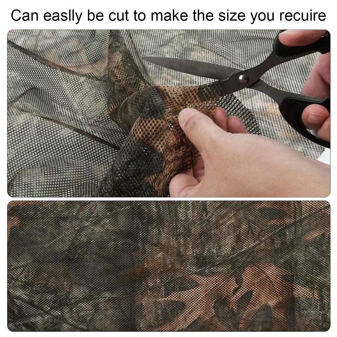 LOOGU camo netting hunting blind setup blending with foliage