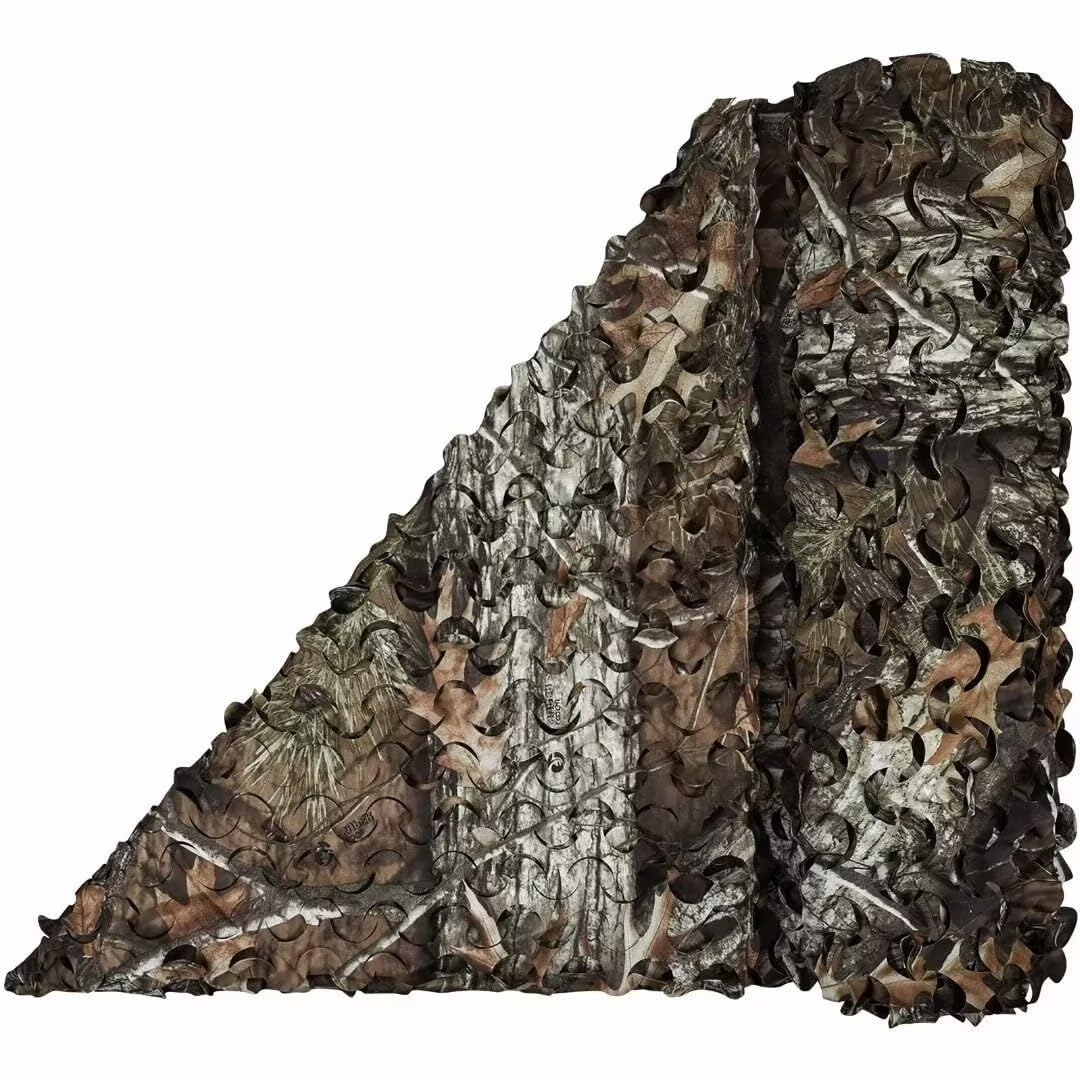 LOOGU camo netting setup over a hunting blind offers concealed field of view.