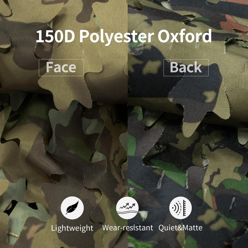 LOOGU camo netting is lightweight and quick-drying for easy transport and setup.