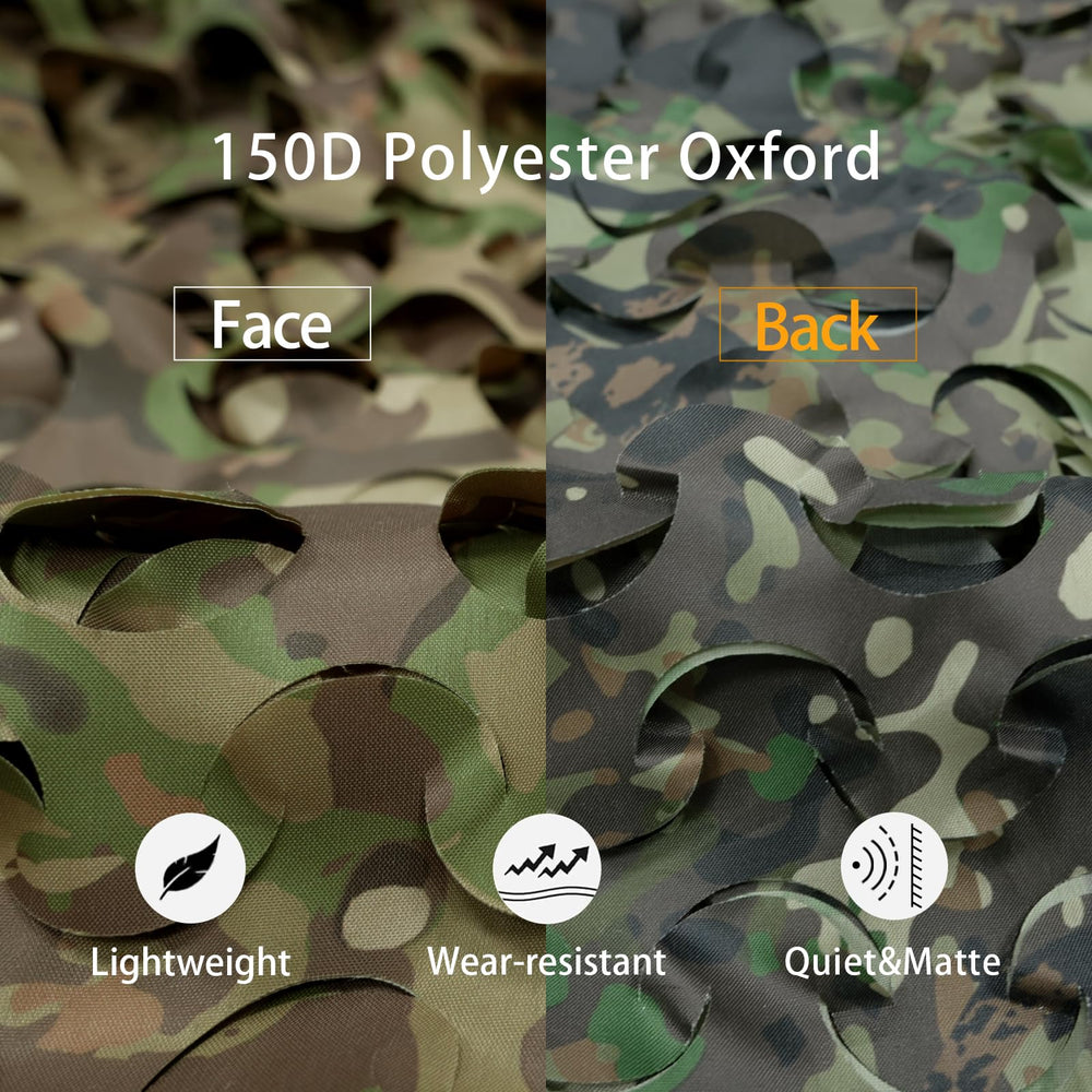 LOOGU camo netting pattern MW Camo demonstrates effective concealment in woodland settings.