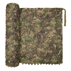 LOOGU camo netting rolled in woodland tones for quick concealment.