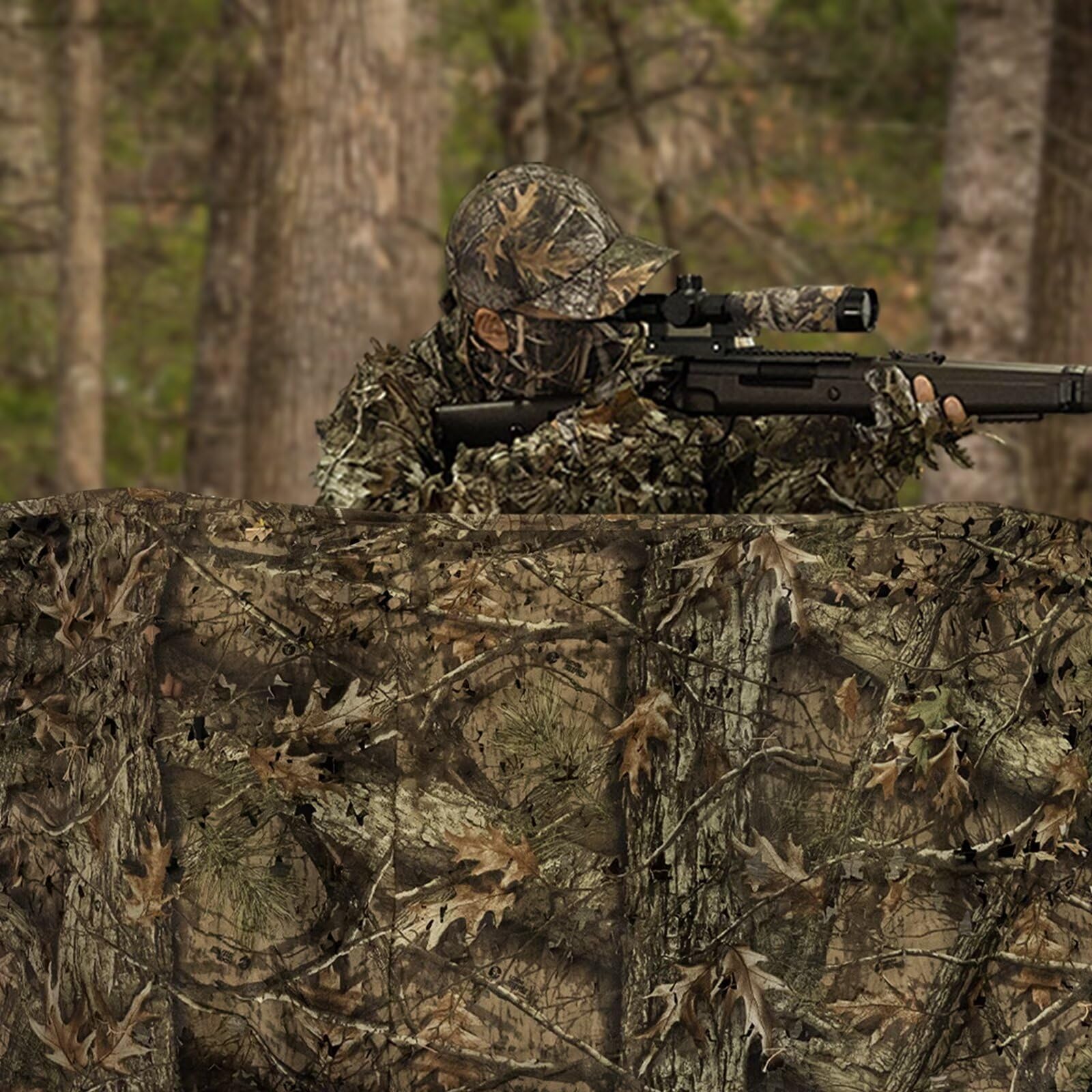 LOOGU camo netting rope loops help secure netting quickly