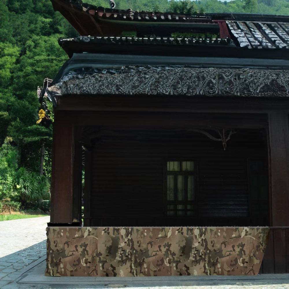 LOOGU camo netting used as sunshade camping or paintball backdrop for versatile activity.