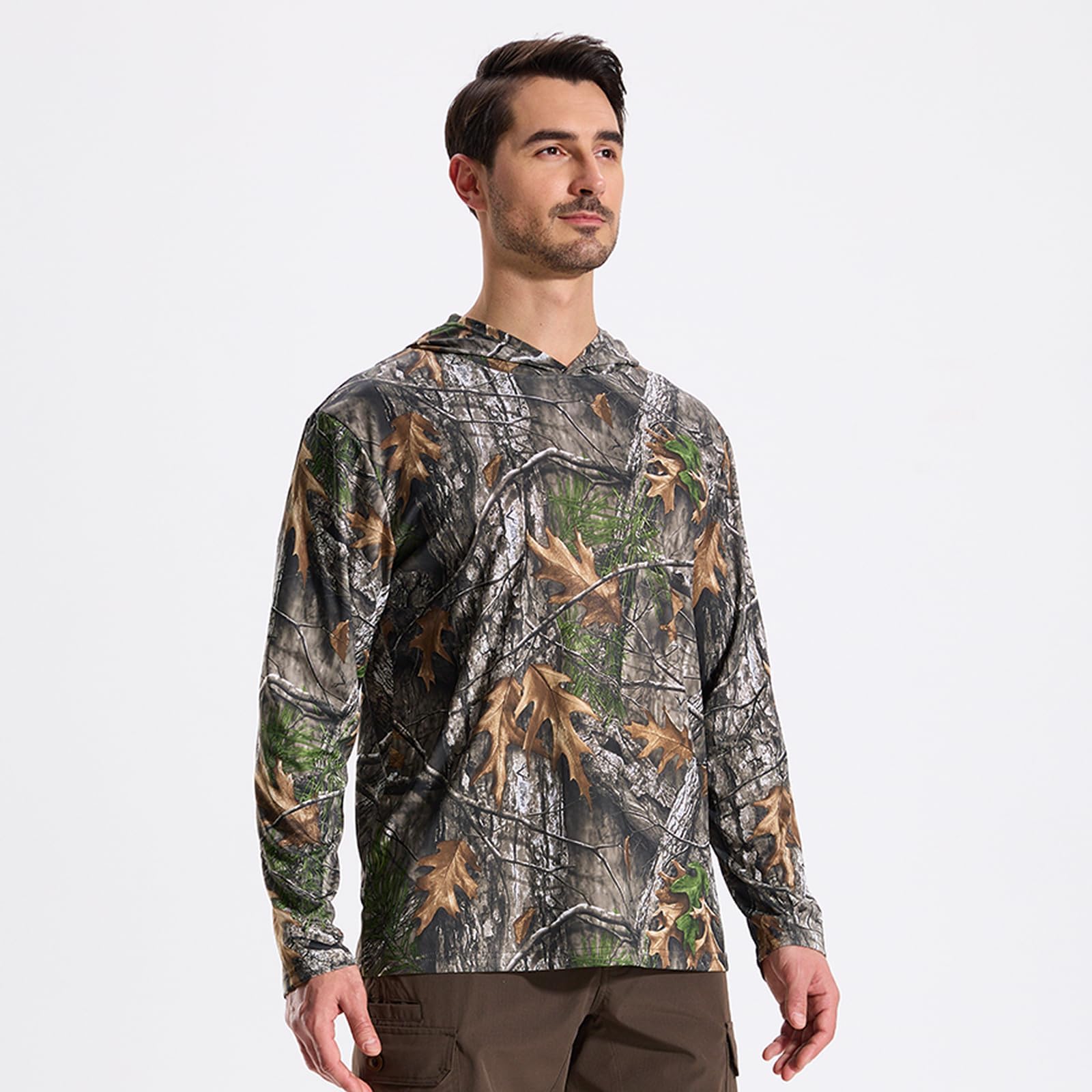 LOOGU camo shirt layering setup demonstrates base or outer layer versatility