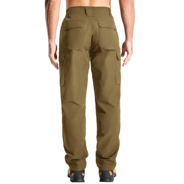 LOOGU cargo pants back view highlights reinforced seat for rugged outdoor seating.