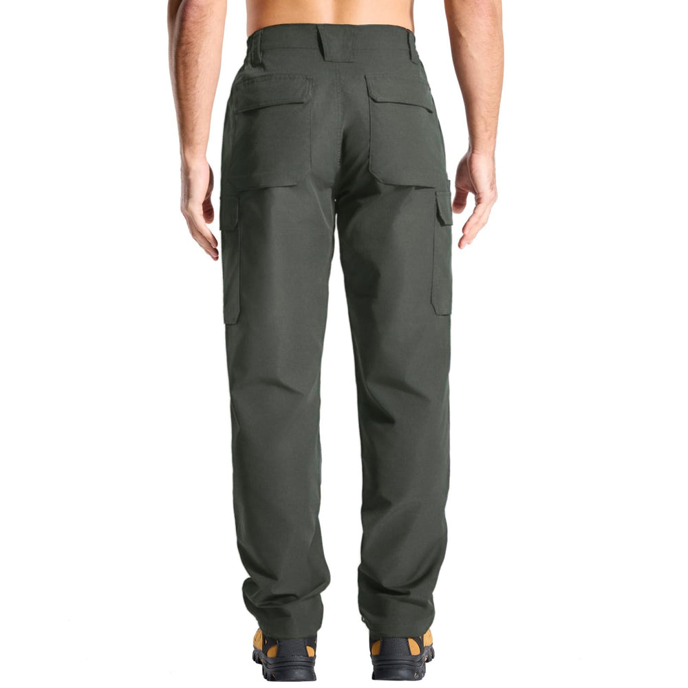 LOOGU cargo pants side view showing durable construction for hiking and activity.