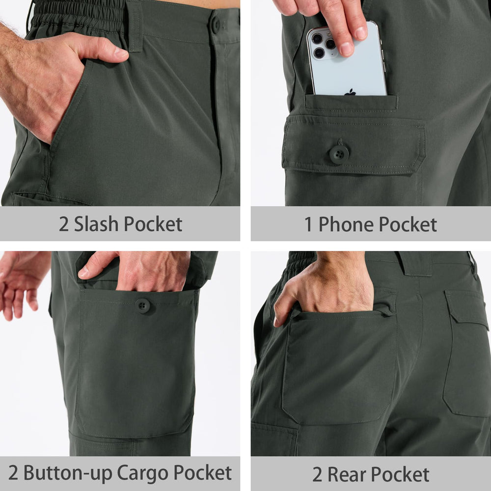 LOOGU cargo pants elastic waistband for customizable comfort during activity.