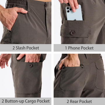 LOOGU cargo pants quick-dry technology closeup for comfort.