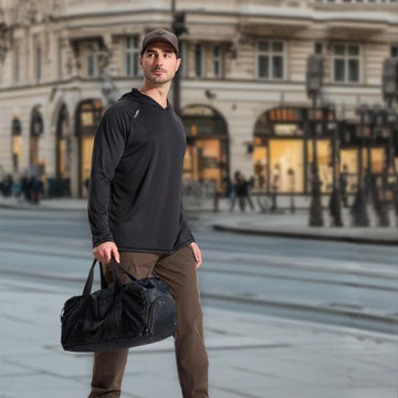 LOOGU Cargo Pants triangular crotch design demonstrates enhanced mobility on rugged trails