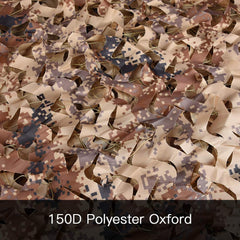 LOOGU Desert Digital Camo Netting camping blind demonstrates quick concealment and shelter.