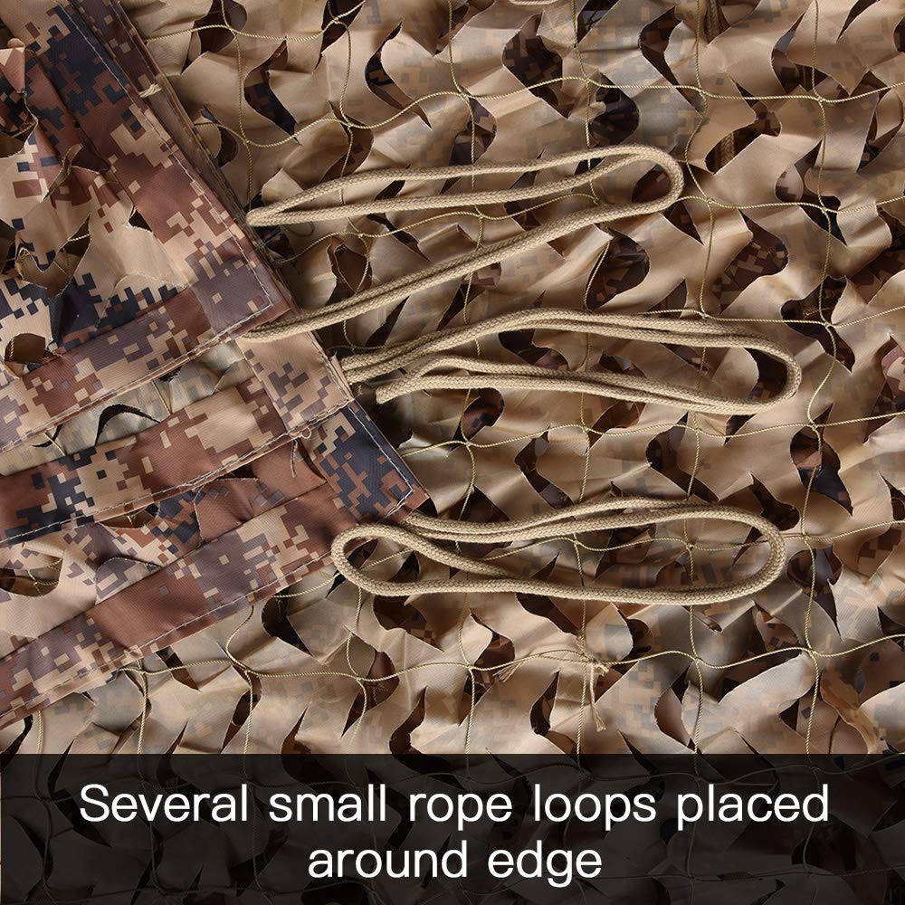 LOOGU Desert Digital Camo Netting dual-net connection extends coverage.