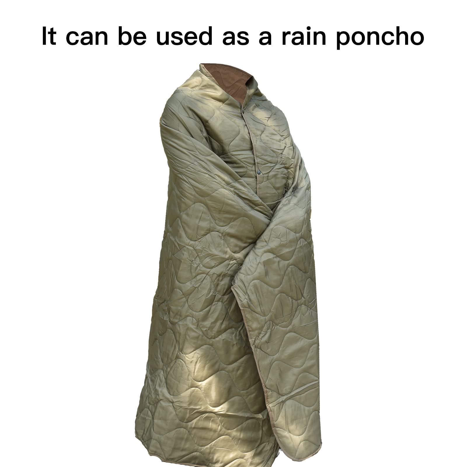 LOOGU double-snaps securely attach the poncho for hands-free use.