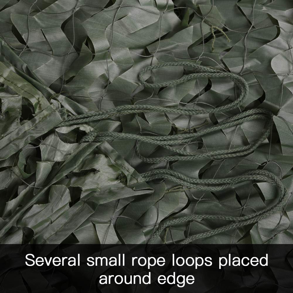 LOOGU Green Camo Netting camping-hunting use case supports portable concealment and staging.