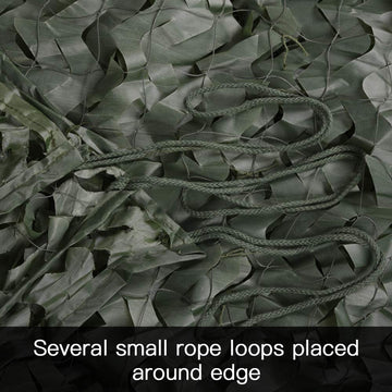 Loogu green camo netting camping and hunting setup demonstrates versatility