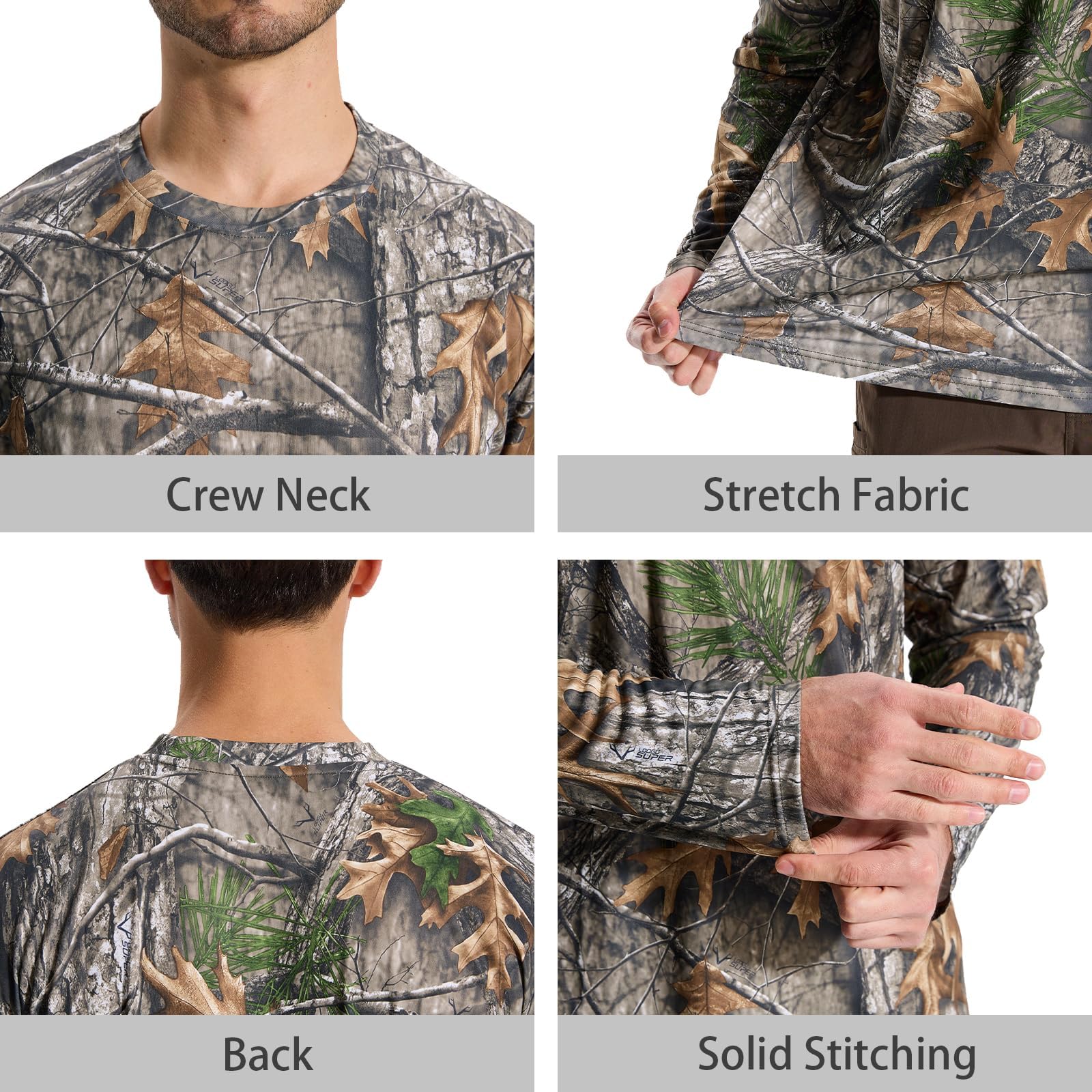 LOOGU lightweight polyester fabric closeup highlights quick-dry comfort during activity.