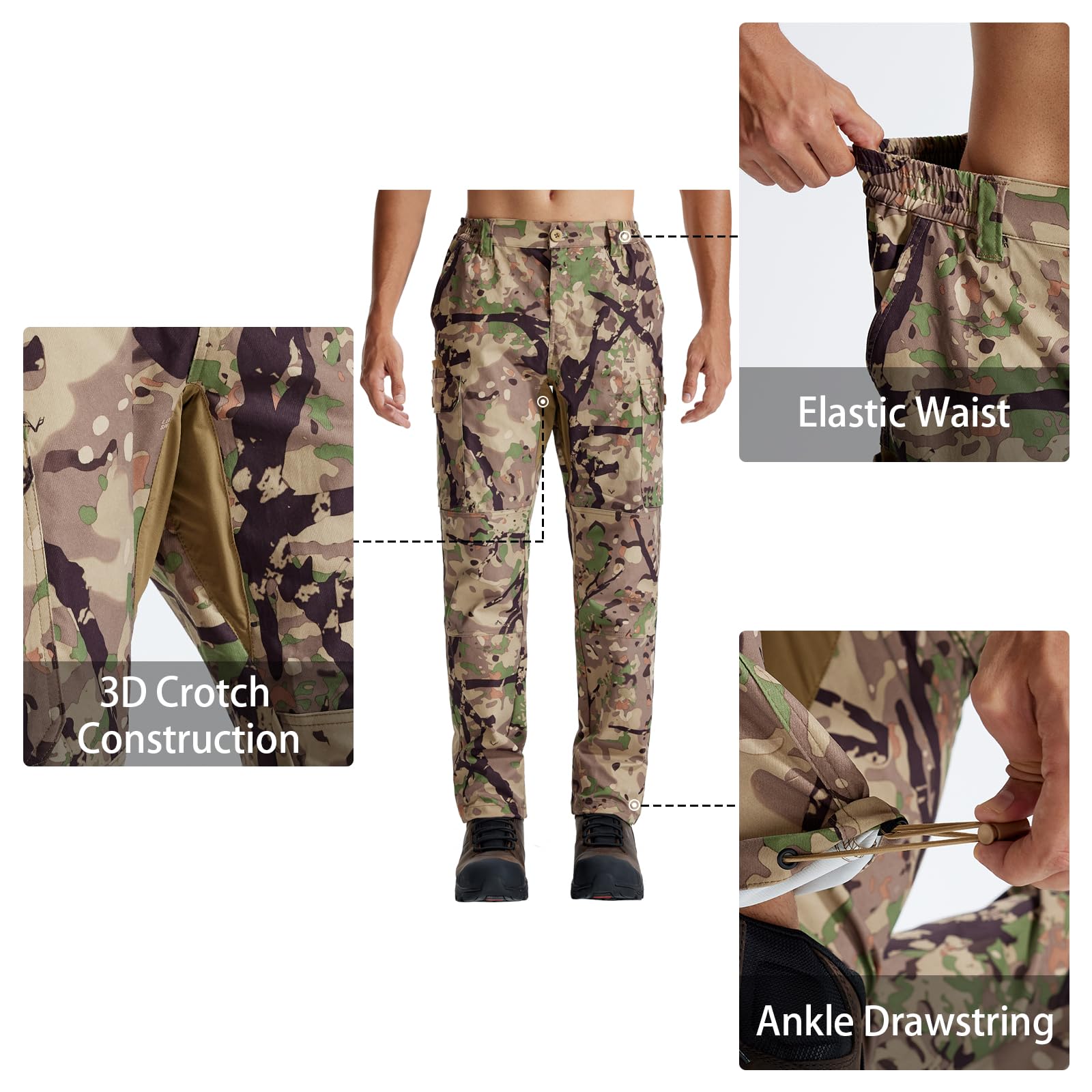 LOOGU ankle-cuff drawstring image—debris-free boots and a customizable fit.