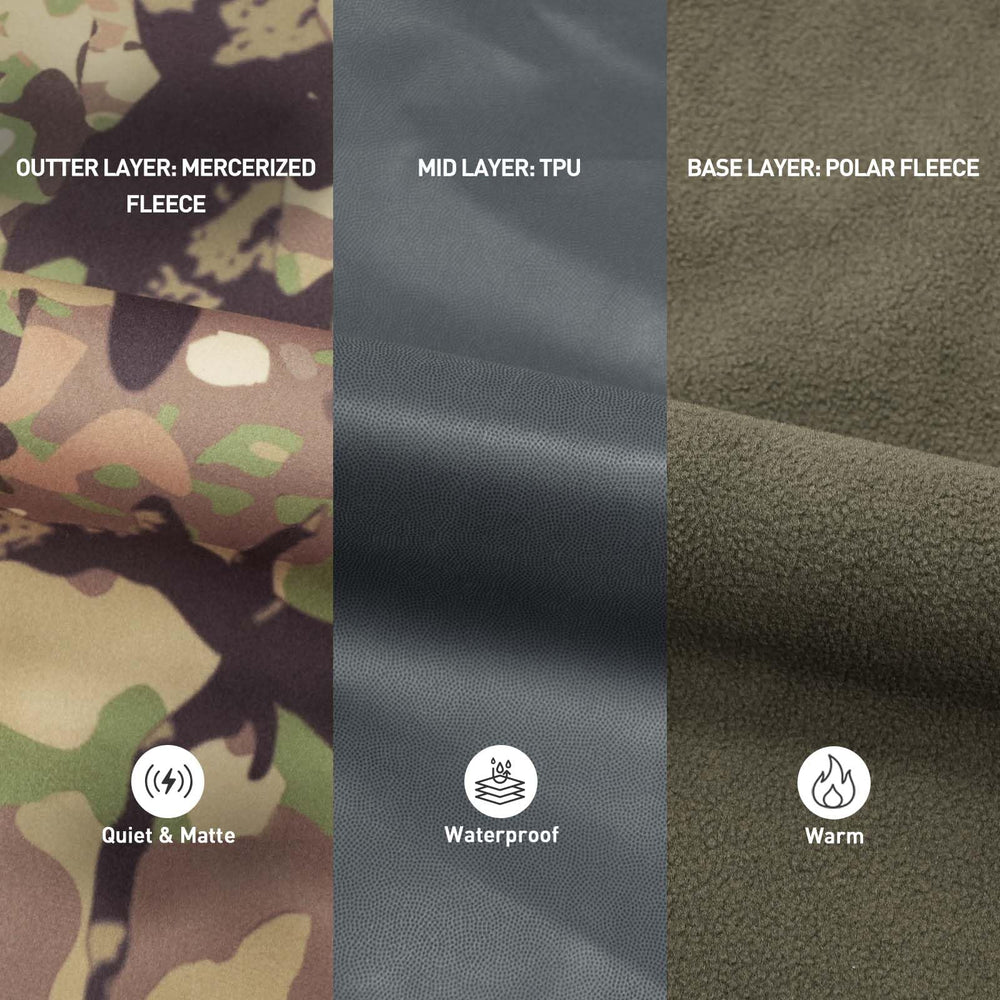 LOOGU camo hunting pants elastic waistband closeup for flexible fit