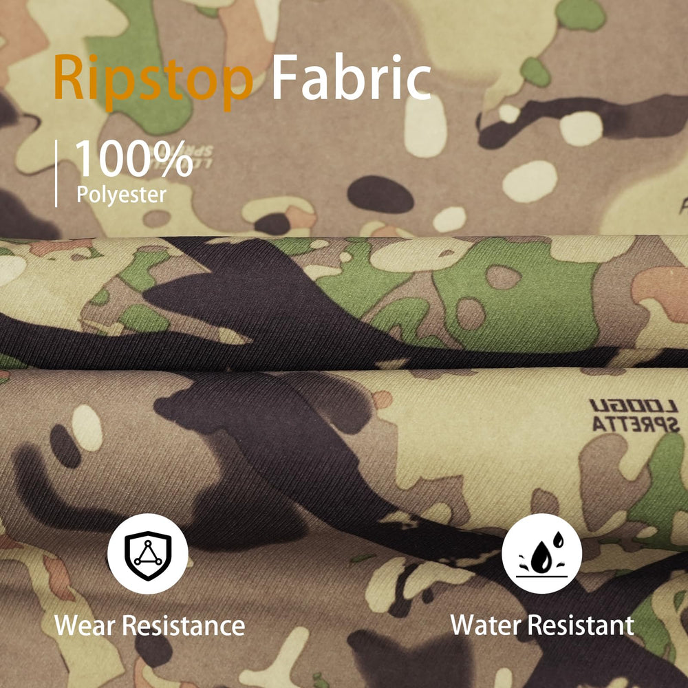 LOOGU water-resistant fabric image—stays dry during light rain or morning dew.